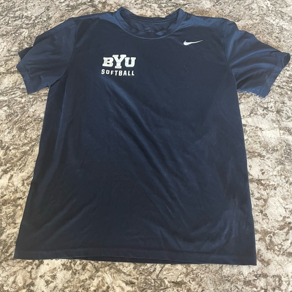 Navy Team Issued Nike BYU Softball Shirt